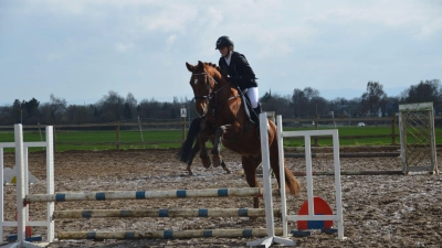 Bei einer Übung: Janne Westphale, Reitschülerin bei der Reit-Gemeinschaft Heidorn. (Foto: privat)