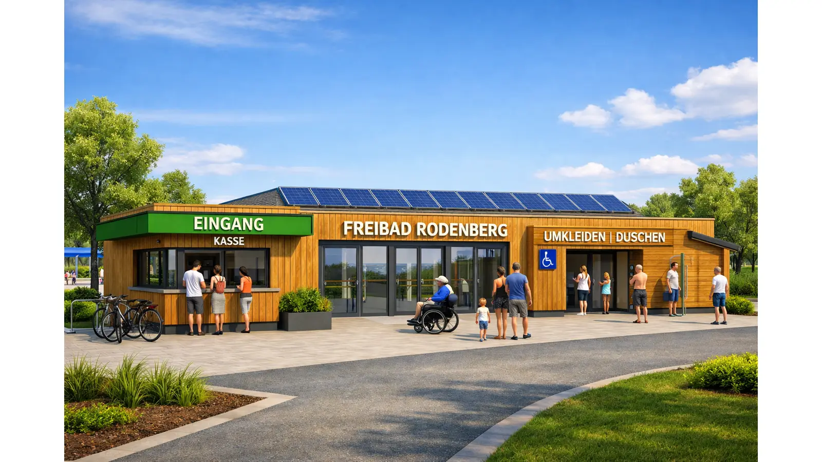 Im Zuge der Sanierung des Freibades plant die Samtgemeinde einen Neubau.  (Foto: Samtgemeinde KI-generiert)