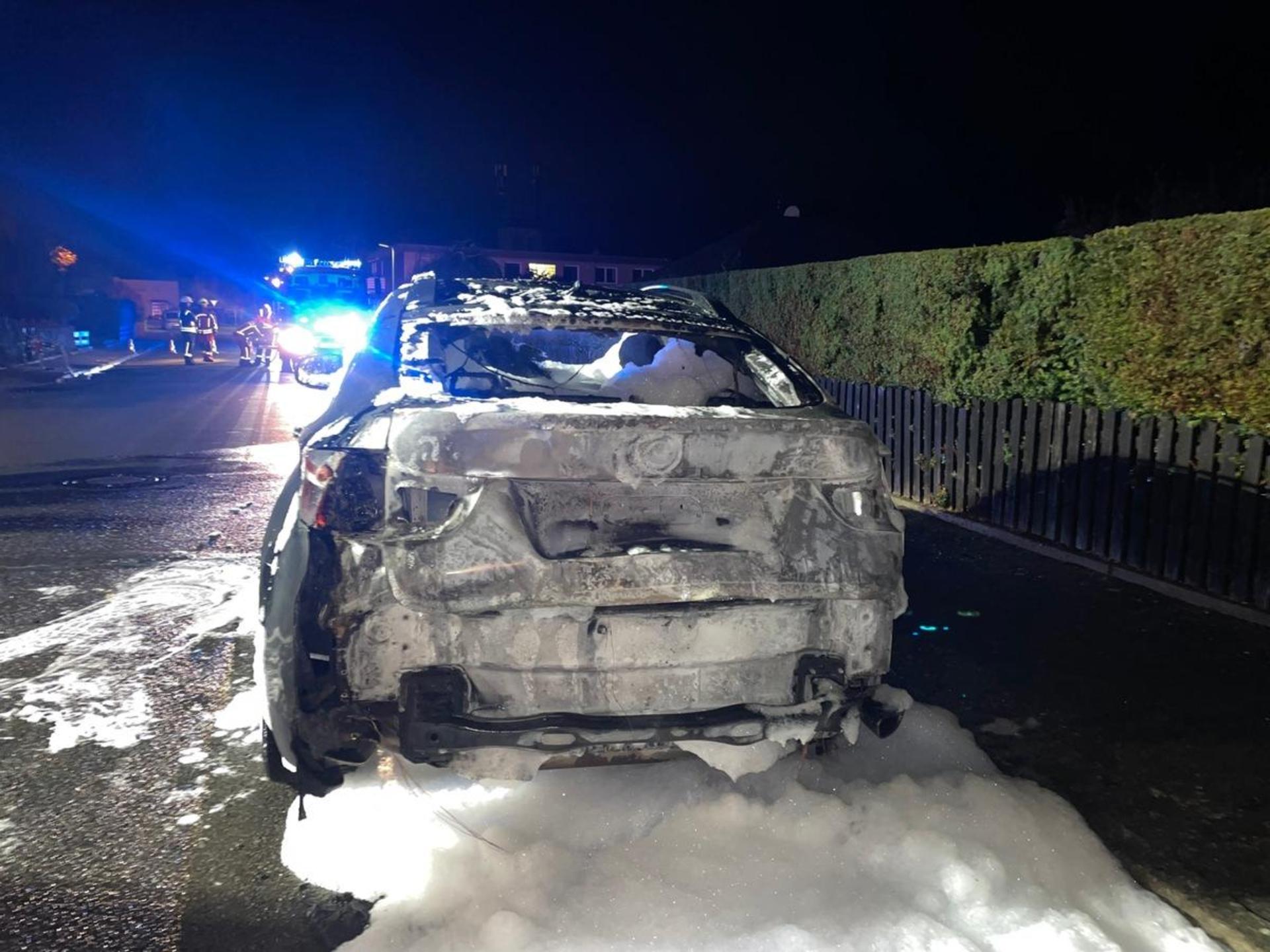 Gelöschter Pkw. (Foto: Polizei)