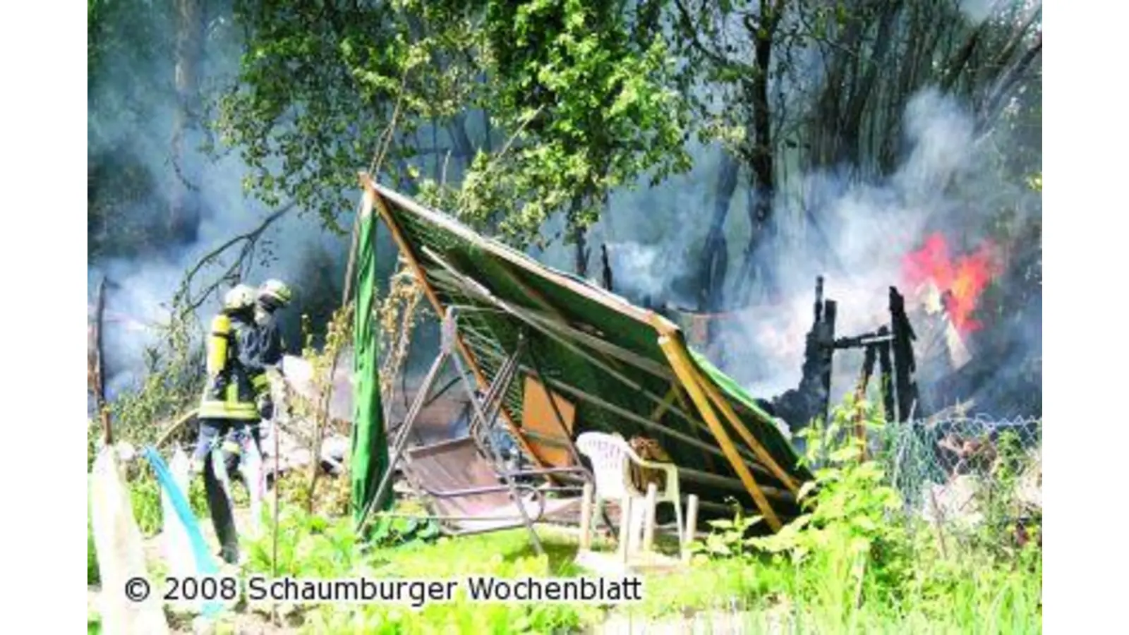 Gartenlaube an der Aue brennt ab (Foto: ih)