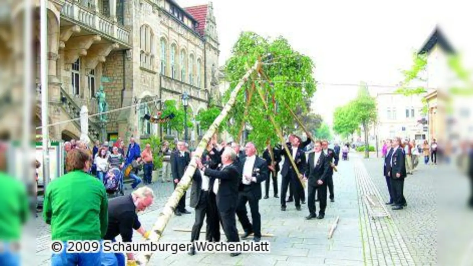 Bürgerbataillon stellt Maibaum auf (Foto: red)
