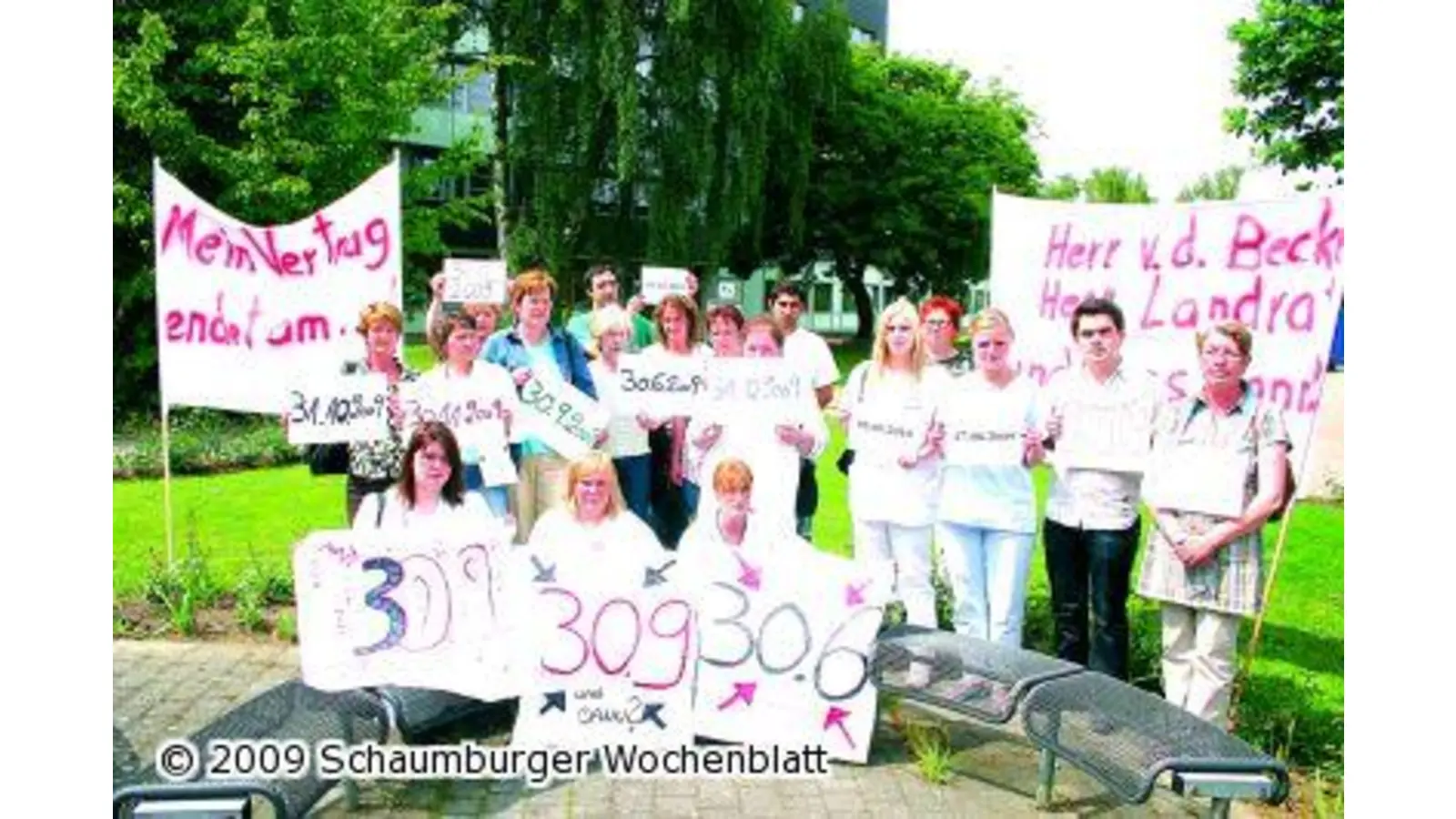 Krankenhausmitarbeiter machen ihrem Unmut Luft (Foto: bb)