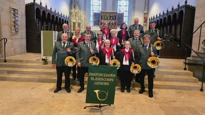 Zu Gast in der Stiftskirche Loccum: Das Parforcehorn-Bläsercorps Gifhorn. (Foto: privat)