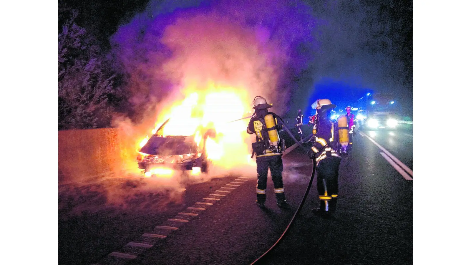 Vollbrand auf der A 2 (Foto: gr)