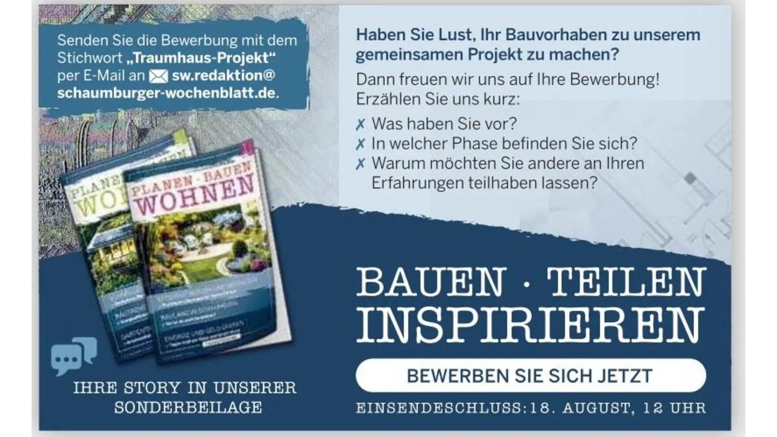 Wir suchen Bauherren! (Foto: Schaumburger Wochenblatt)