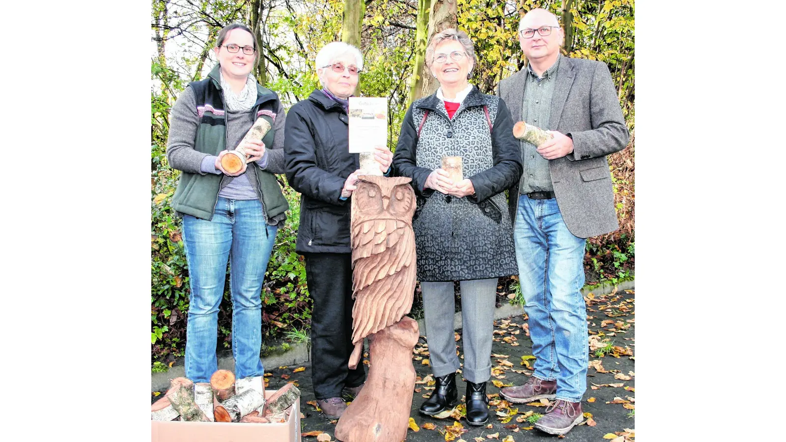 Holzeule findet Platz im großen Garten (Foto: pp)